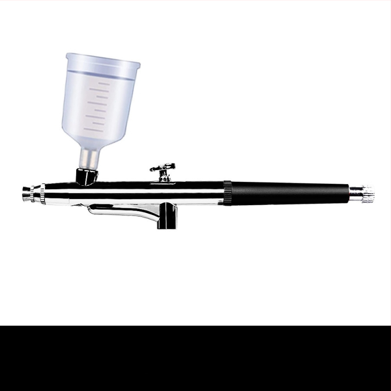 Комплект за ноктова аерография с медно-алуминиев корпус - максимално налягане 0.12, максимален поток 7, оптимално разстояние на пръскане 100, капацитет 5ml