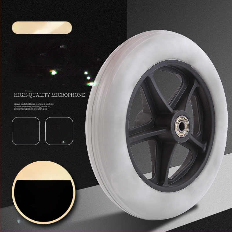 Vežimėlio priekinis ratas, universalus, guma, neišpūstas, modelis YBK-011, prekės ženklas Yibaikang