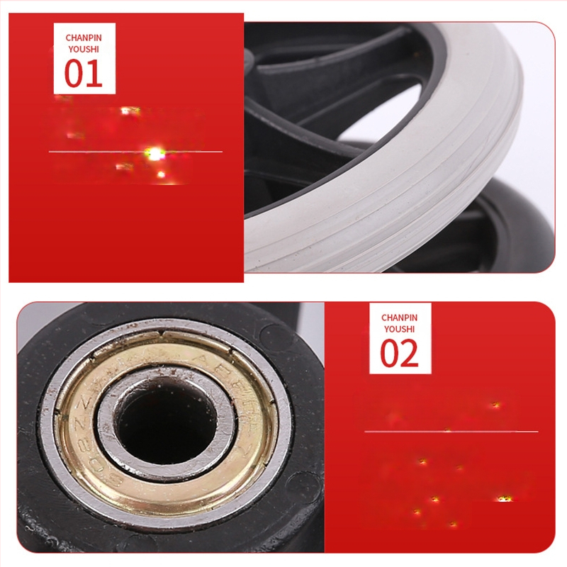 Vežimėlio priekinis ratas, universalus, guma, neišpūstas, modelis YBK-011, prekės ženklas Yibaikang