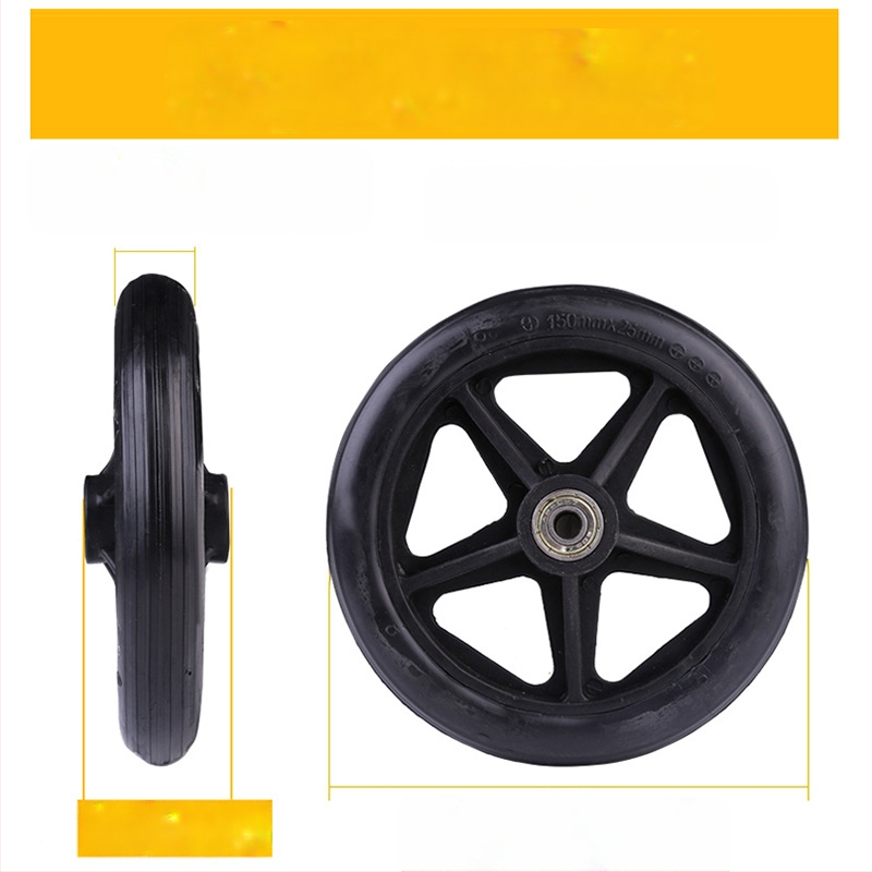 Vežimėlio priekinis ratas, universalus, guma, neišpūstas, modelis YBK-011, prekės ženklas Yibaikang