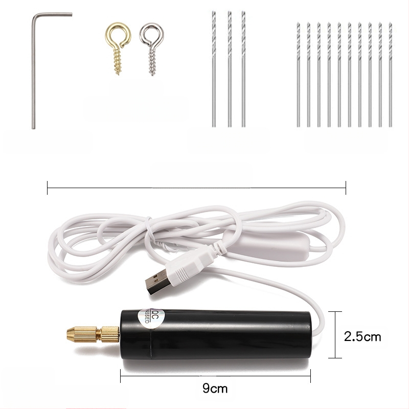 USB μίνι ηλεκτρικό τρυπάνι για DIY με κινητήρα με βούρτσες, USB τροφοδοσία, κάθετος προσανατολισμός, σφιγκτήρας τρυπανιού, κατάλληλο για ξύλο, μέταλλο, πλαστικό και σύνθετα υλικά