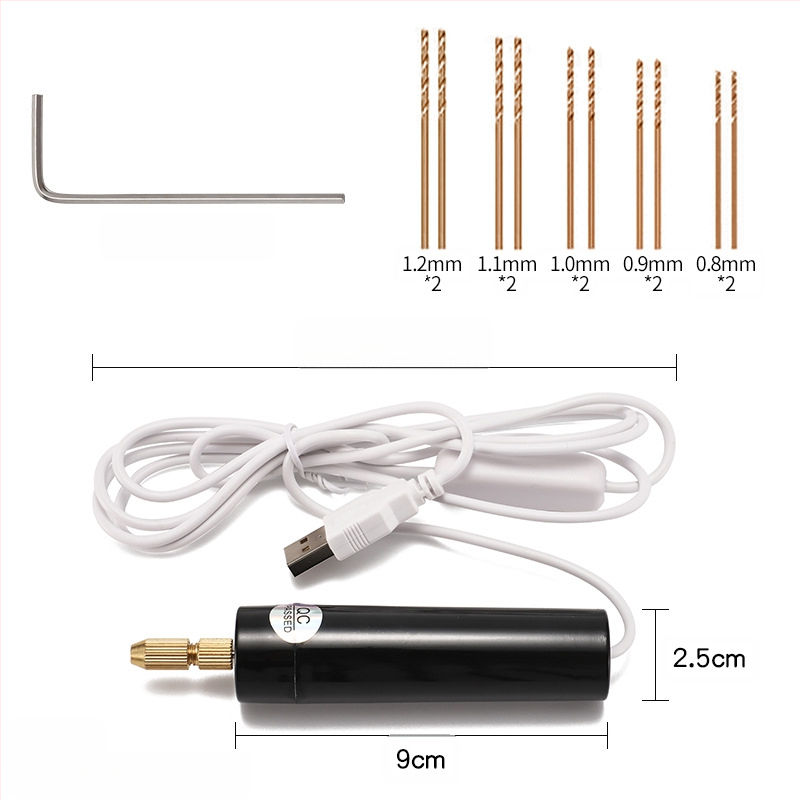 USB μίνι ηλεκτρικό τρυπάνι για DIY με κινητήρα με βούρτσες, USB τροφοδοσία, κάθετος προσανατολισμός, σφιγκτήρας τρυπανιού, κατάλληλο για ξύλο, μέταλλο, πλαστικό και σύνθετα υλικά
