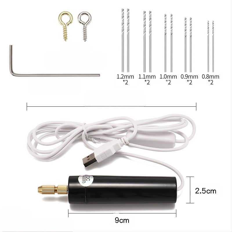USB μίνι ηλεκτρικό τρυπάνι για DIY με κινητήρα με βούρτσες, USB τροφοδοσία, κάθετος προσανατολισμός, σφιγκτήρας τρυπανιού, κατάλληλο για ξύλο, μέταλλο, πλαστικό και σύνθετα υλικά