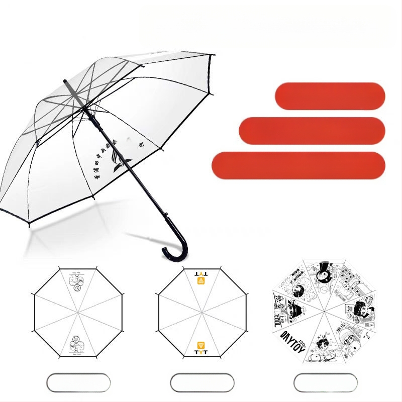 Yanyun priehľadný dáždnik s 16 žiabrami, automatické otvorenie, dlhá rukoväť, DIY prispôsobenie