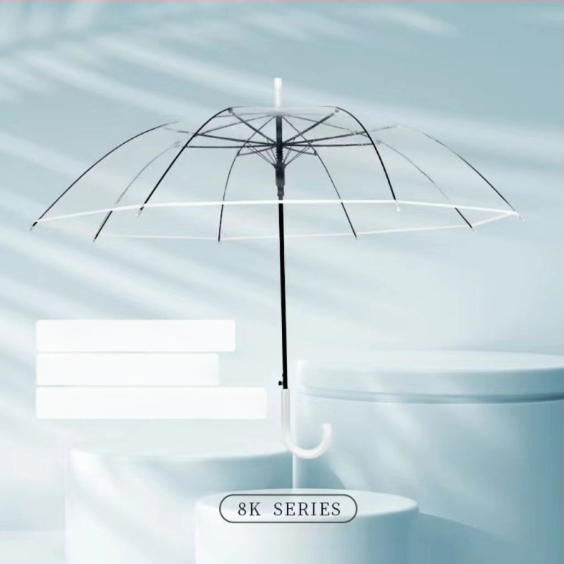 Yanyun priehľadný dáždnik s 16 žiabrami, automatické otvorenie, dlhá rukoväť, DIY prispôsobenie