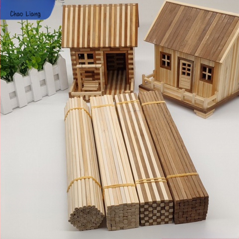 Καλαμάκια μπαμπού για μοντελισμό, καρβονισμένα, στρογγυλά και τετράγωνα σχήματα