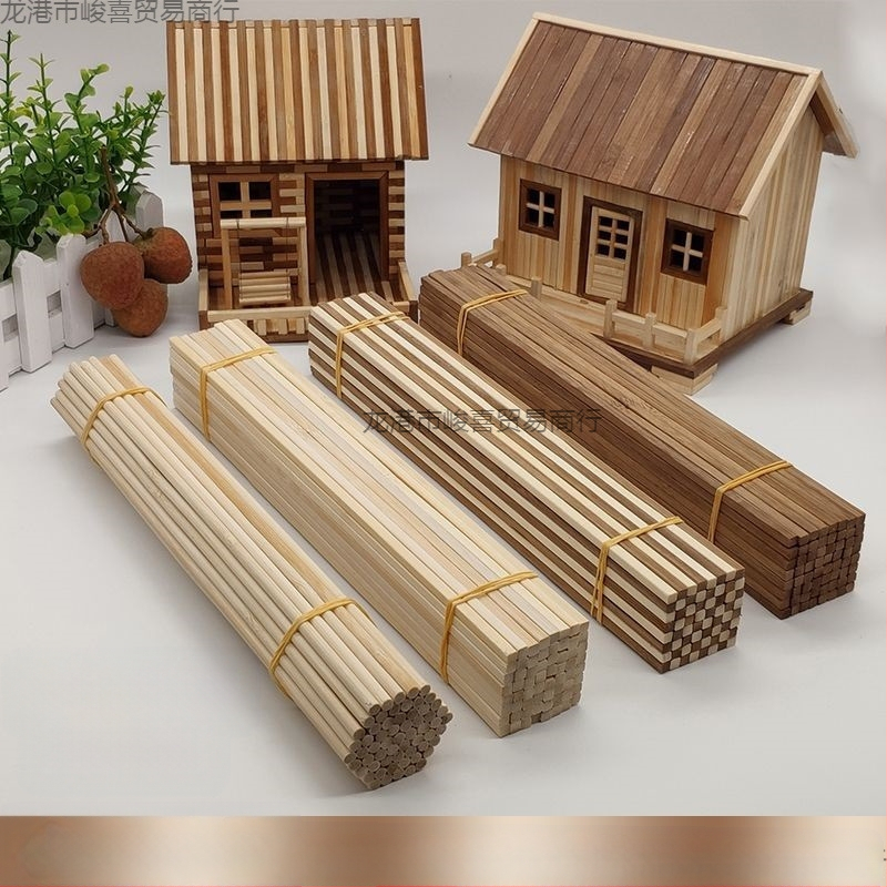 Καλαμάκια μπαμπού για μοντελισμό, καρβονισμένα, στρογγυλά και τετράγωνα σχήματα