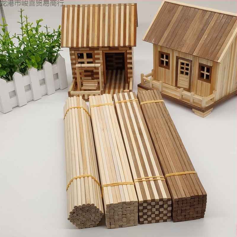 Καλαμάκια μπαμπού για μοντελισμό, καρβονισμένα, στρογγυλά και τετράγωνα σχήματα