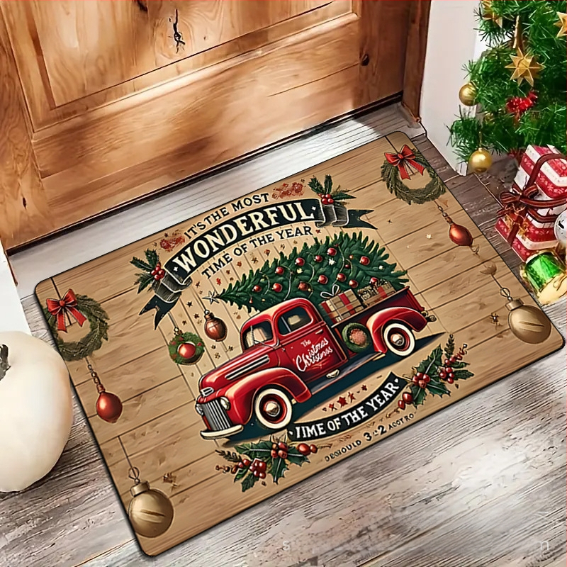 Ulazni tepih — poliester vlakna, tisak, kvadratni oblik, uzorak u duginim bojama, strojno pranje