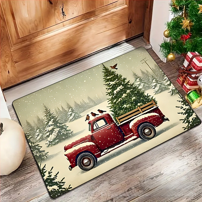 Ulazni tepih — poliester vlakna, tisak, kvadratni oblik, uzorak u duginim bojama, strojno pranje