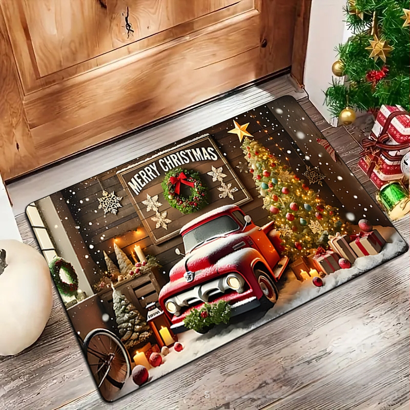 Ulazni tepih — poliester vlakna, tisak, kvadratni oblik, uzorak u duginim bojama, strojno pranje