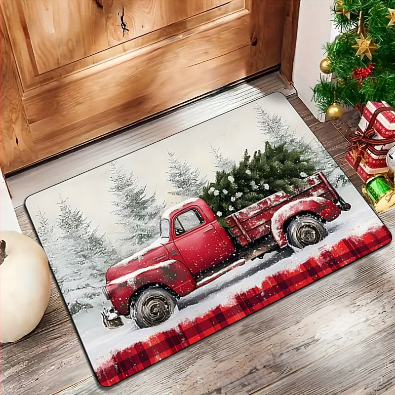 Ulazni tepih — poliester vlakna, tisak, kvadratni oblik, uzorak u duginim bojama, strojno pranje