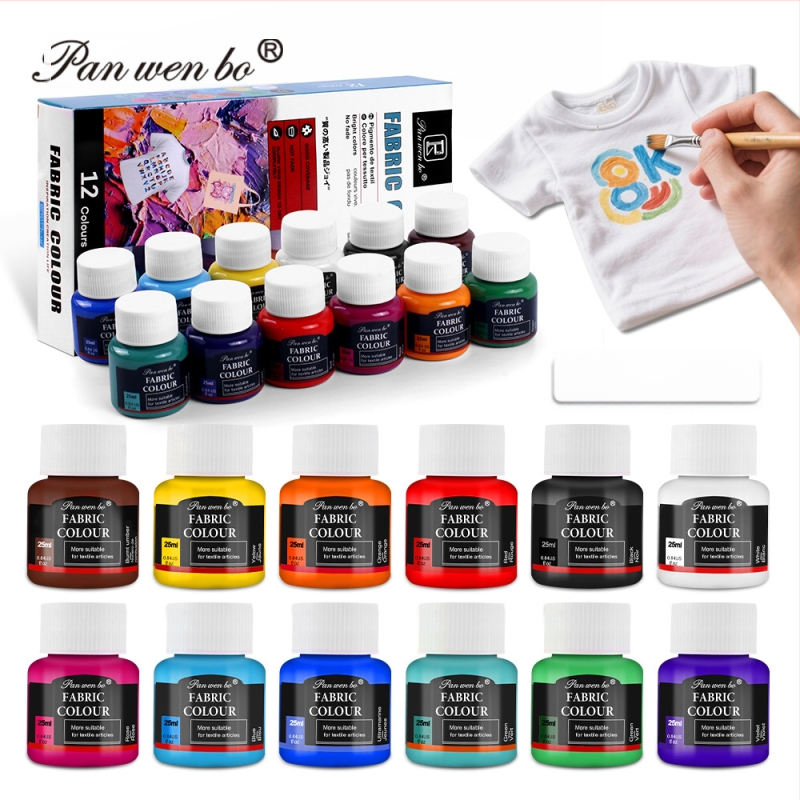 Pan Wenbo akvareļu krāsu komplekts, 12 krāsas, šķidrs pigments, 25 ml katrā tūbē, akvareļu gleznošanai