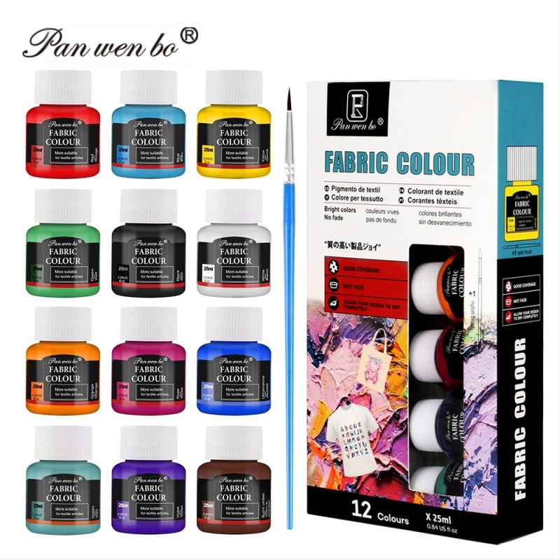 Pan Wenbo akvareļu krāsu komplekts, 12 krāsas, šķidrs pigments, 25 ml katrā tūbē, akvareļu gleznošanai