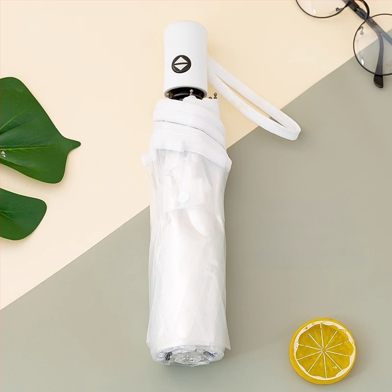 Dlhý dážnik s držadlom a 16 výstuhami, automatické otváranie, priehľadný PVC poťah, rovná tyč, tlač loga a prispôsobenie