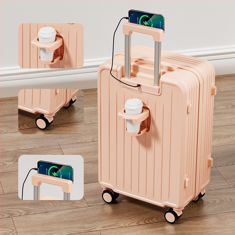 Ταξιδιωτική βαλίτσα ABS+PC, με περιστρεφόμενους τροχούς, φερμουάρ ανοίγματος, για επιχειρηματικά ταξίδια