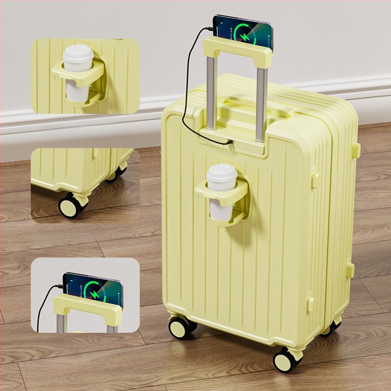 Ταξιδιωτική βαλίτσα ABS+PC, με περιστρεφόμενους τροχούς, φερμουάρ ανοίγματος, για επιχειρηματικά ταξίδια