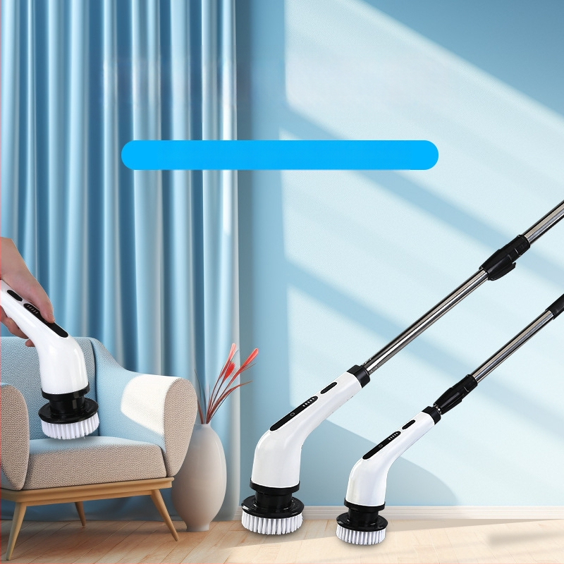 Ηλεκτρική βούρτσα καθαρισμού WZ, φορητή, ασύρματη φόρτιση, πολυλειτουργική με μακριά και κοντή κεφαλή για δάπεδα, ABS+φλάνελ