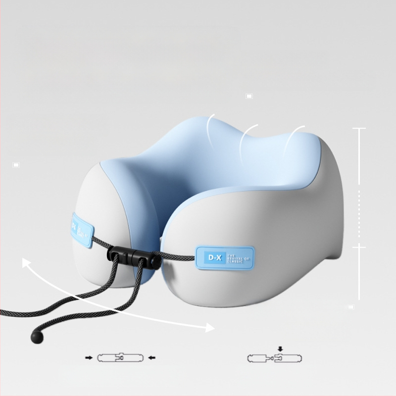 Atminties putų U formos kelioninis kaklo pagalvėlis, poliesterio audinys, lengvas iki 0,5 kg