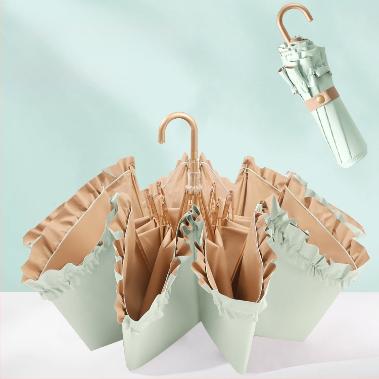 Sulankstomas skėtis su 8 briaunomis, UPF >50, 190T audinys atsparus smūgiams, lydinio kotelis, pluošto ribos