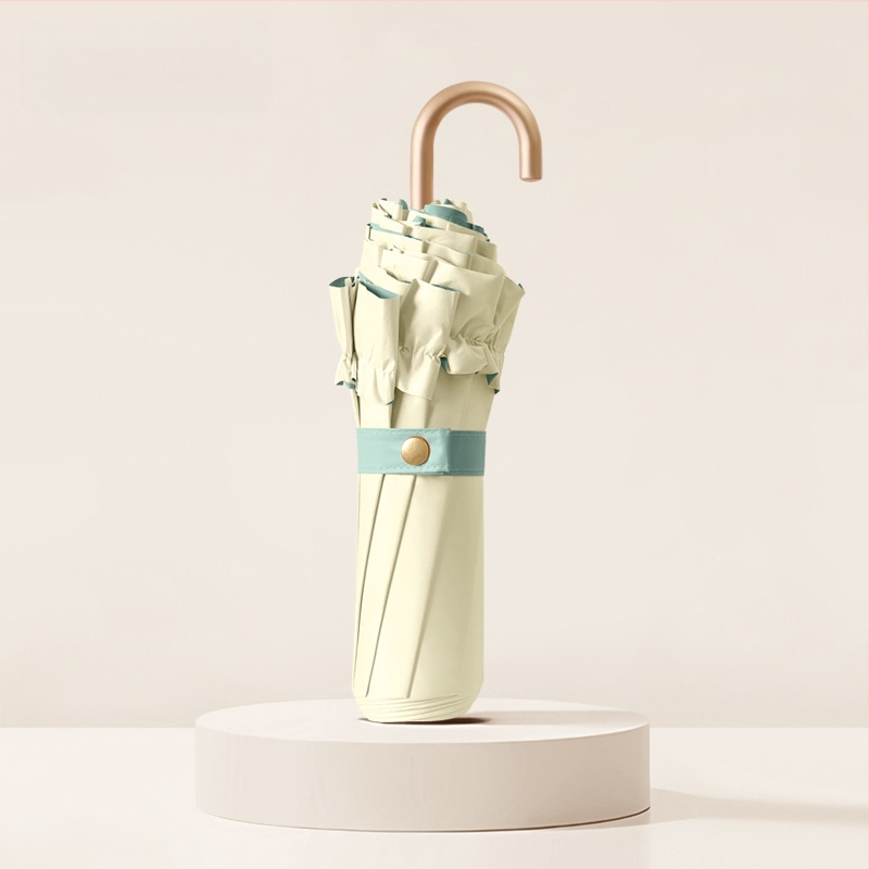 Sulankstomas skėtis su 8 briaunomis, UPF >50, 190T audinys atsparus smūgiams, lydinio kotelis, pluošto ribos