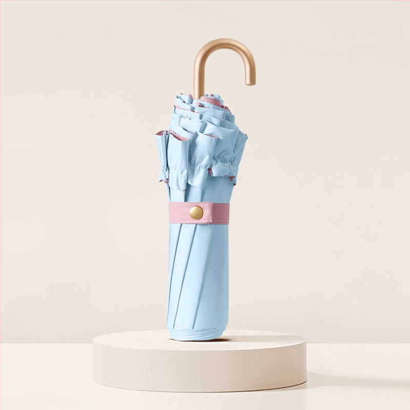 Sulankstomas skėtis su 8 briaunomis, UPF >50, 190T audinys atsparus smūgiams, lydinio kotelis, pluošto ribos