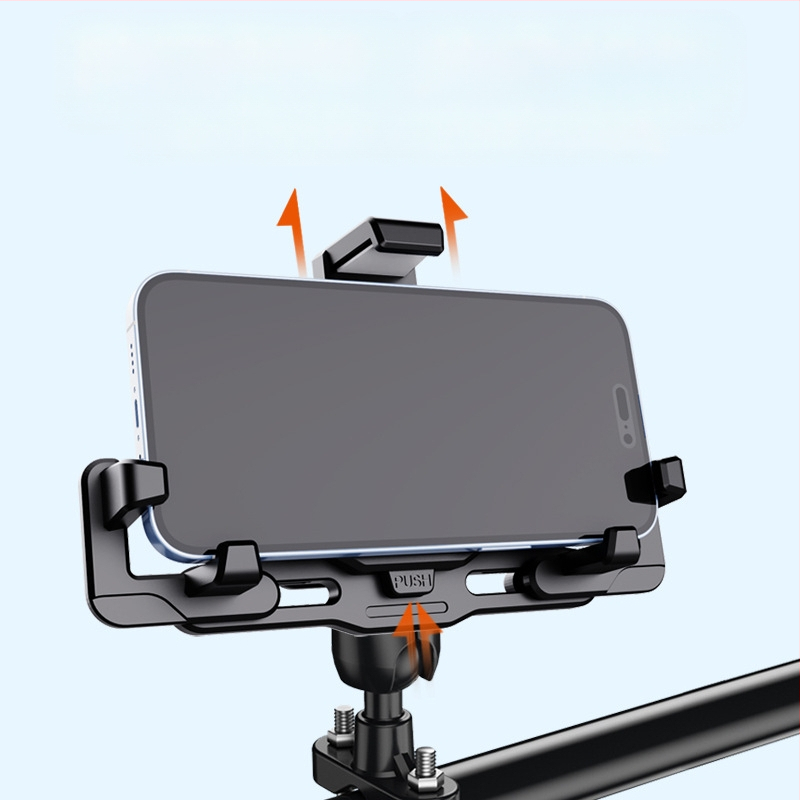 Držiak na telefón na motocykel a elektrické bicykle – proti otrasom, odolný, konštrukcia z nylonu a kovu, stabilná navigácia