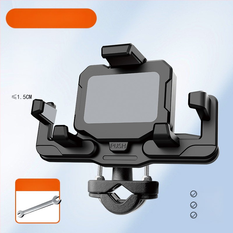 Držiak na telefón na motocykel a elektrické bicykle – proti otrasom, odolný, konštrukcia z nylonu a kovu, stabilná navigácia