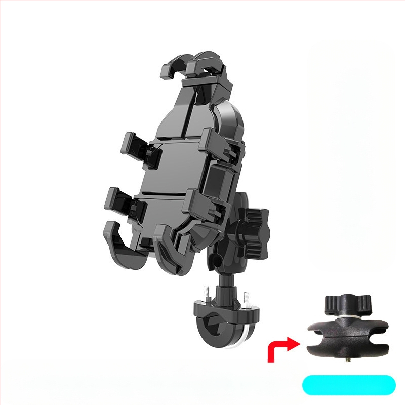 Držiak na telefón na motocykel a elektrické bicykle – proti otrasom, odolný, konštrukcia z nylonu a kovu, stabilná navigácia