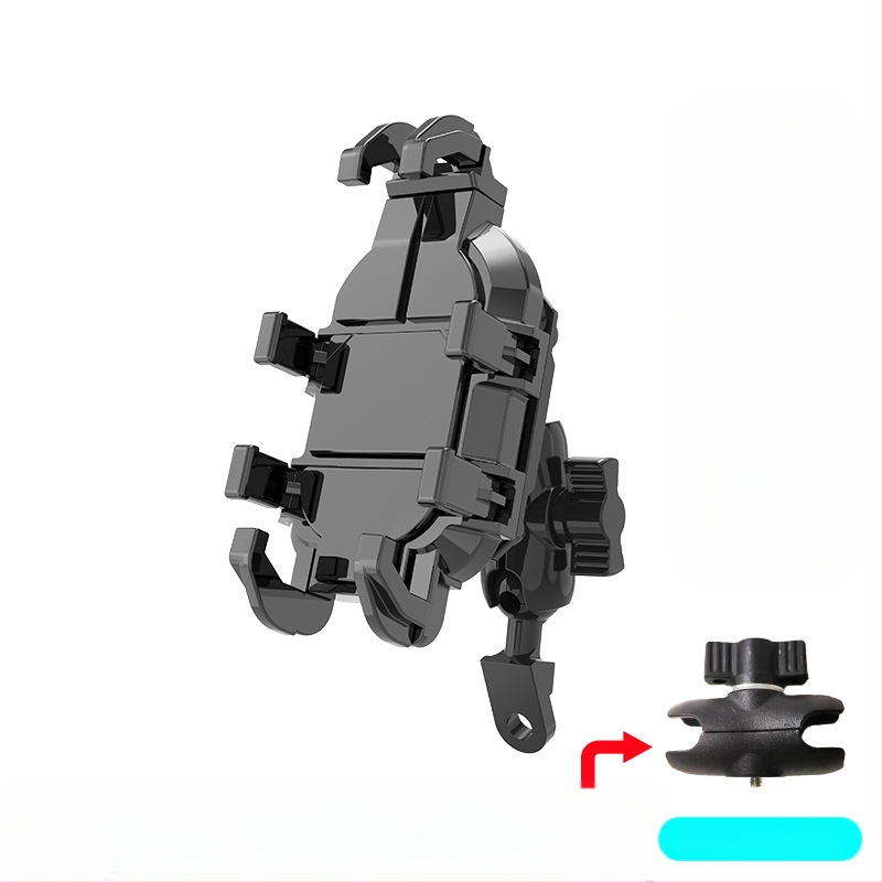 Držiak na telefón na motocykel a elektrické bicykle – proti otrasom, odolný, konštrukcia z nylonu a kovu, stabilná navigácia