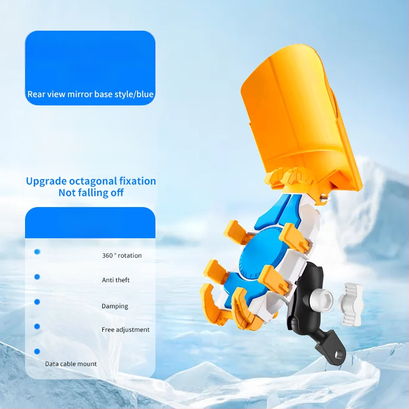 Držiak na telefón na motocykel a elektrické bicykle – proti otrasom, odolný, konštrukcia z nylonu a kovu, stabilná navigácia