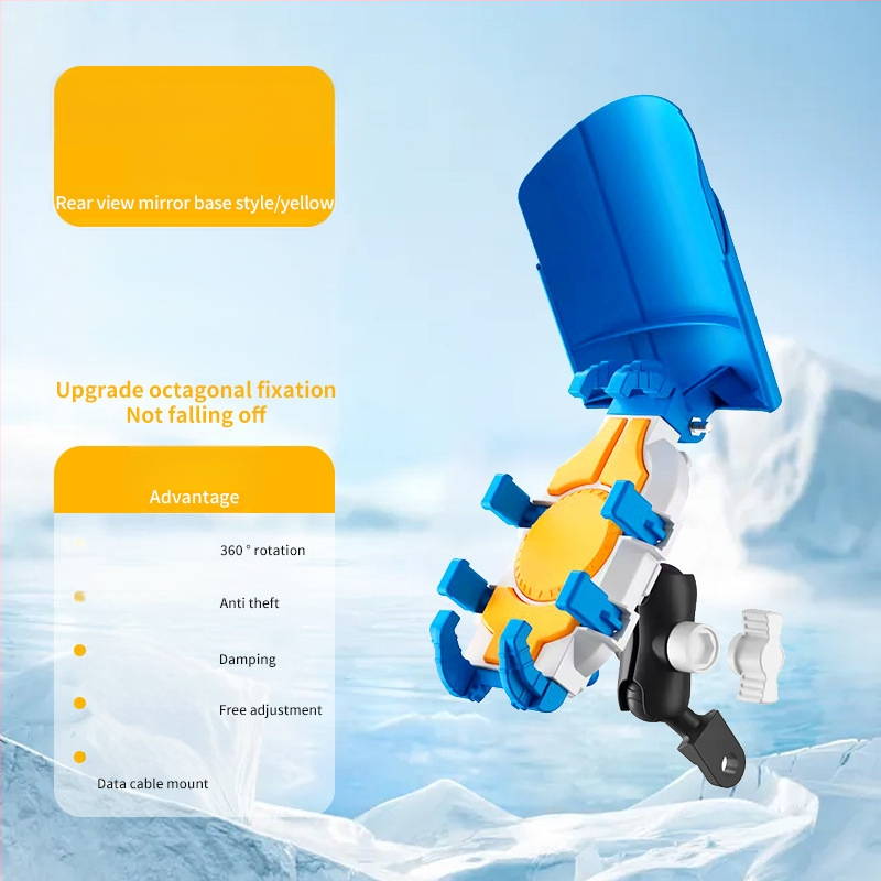 Držiak na telefón na motocykel a elektrické bicykle – proti otrasom, odolný, konštrukcia z nylonu a kovu, stabilná navigácia