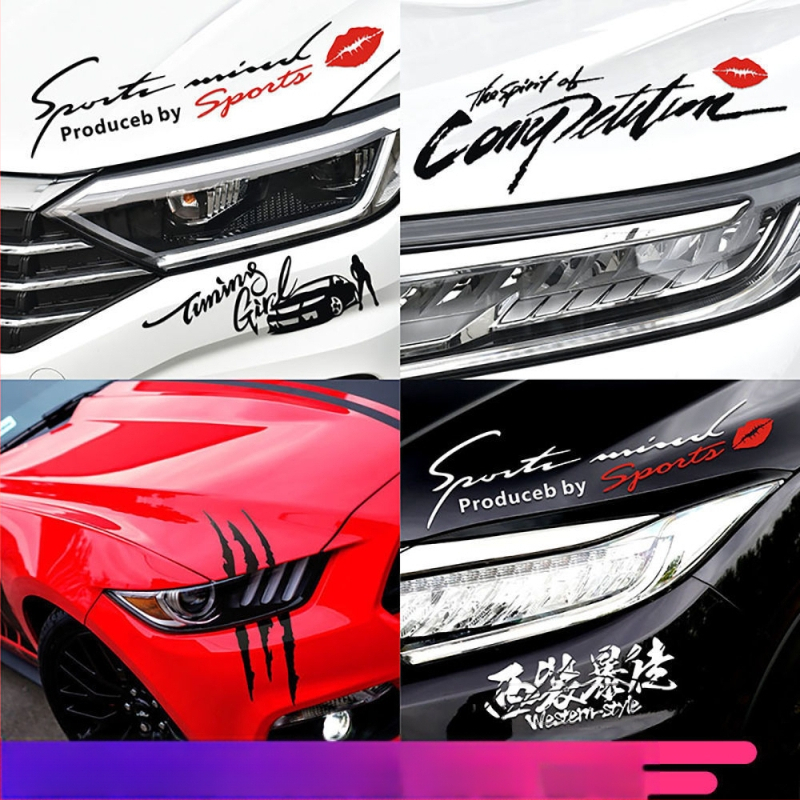 Automobilių žibintų antakių lipdukai su asmeniniu tekstu, epoksidinė medžiaga, priešsusidūrimo klijai, universalus suderinamumas