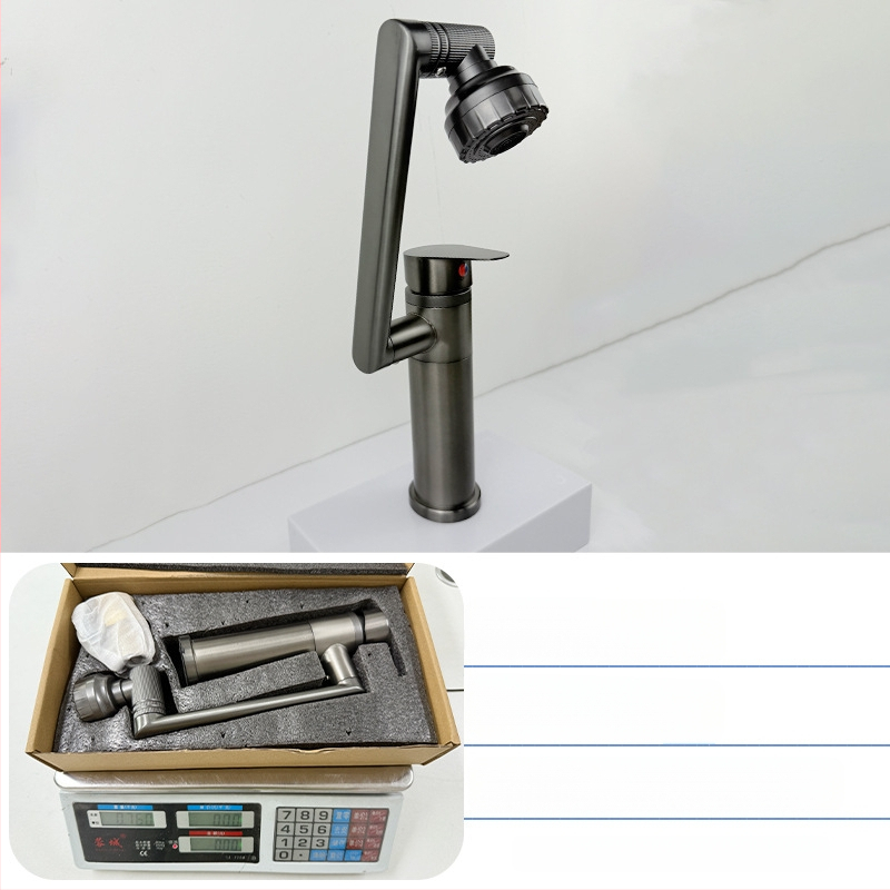 Slavina za umivaonik - nehrđajući čelik, miješanje tople i hladne vode, jednostruki dizajn, keramički uložak, montaža na ploču, 0–70°C