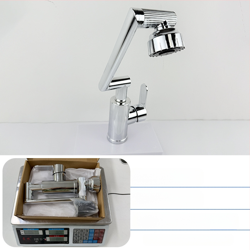 Slavina za umivaonik - nehrđajući čelik, miješanje tople i hladne vode, jednostruki dizajn, keramički uložak, montaža na ploču, 0–70°C