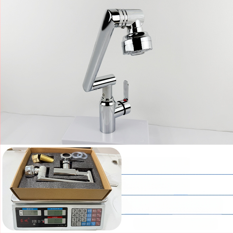 Slavina za umivaonik - nehrđajući čelik, miješanje tople i hladne vode, jednostruki dizajn, keramički uložak, montaža na ploču, 0–70°C