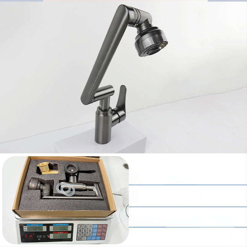 Slavina za umivaonik - nehrđajući čelik, miješanje tople i hladne vode, jednostruki dizajn, keramički uložak, montaža na ploču, 0–70°C