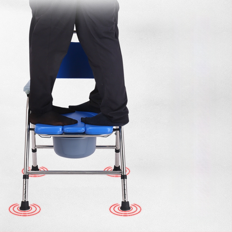 Vyresnių asmenų tualeto kėdė, sulankstoma ir mobilus, modelis G-0012, nerūdijančio plieno — Ji Hangfu