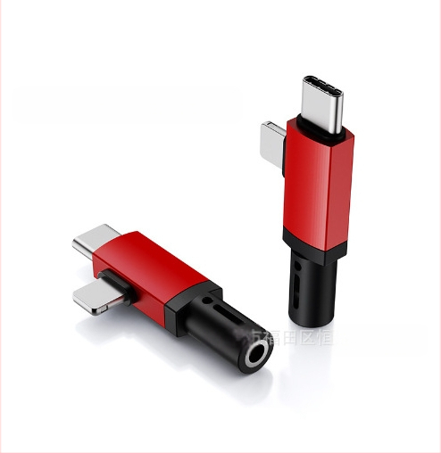 2-v-1 USB-C a Lightning audio NABÍJACÍ adaptér pre zariadenia Apple, Samsung a Google (model HS-118)