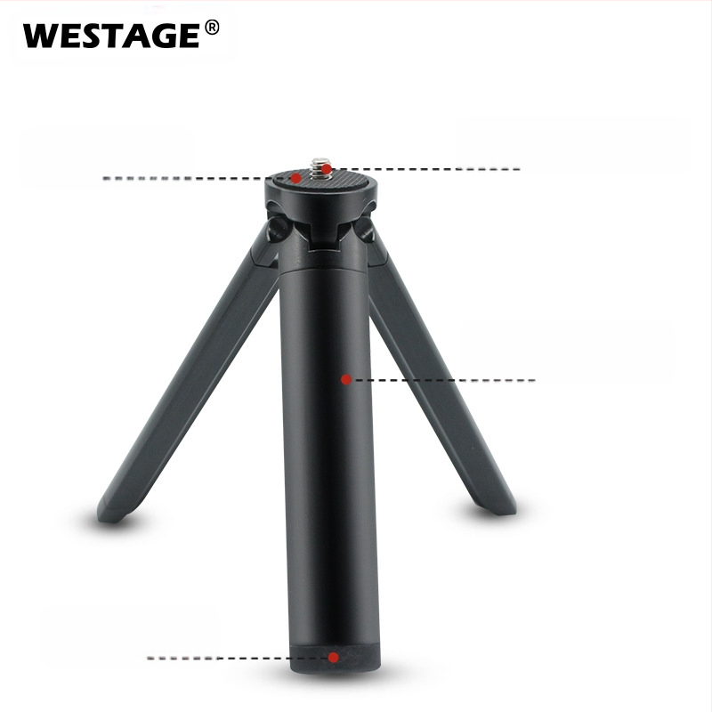 Επιτραπέζιο τρίποδο για κινητά τηλέφωνα και DSLR κάμερες; αλουμινένιο κράμα; φορτίο 2–5 kg; χωρίς γιμπάλ