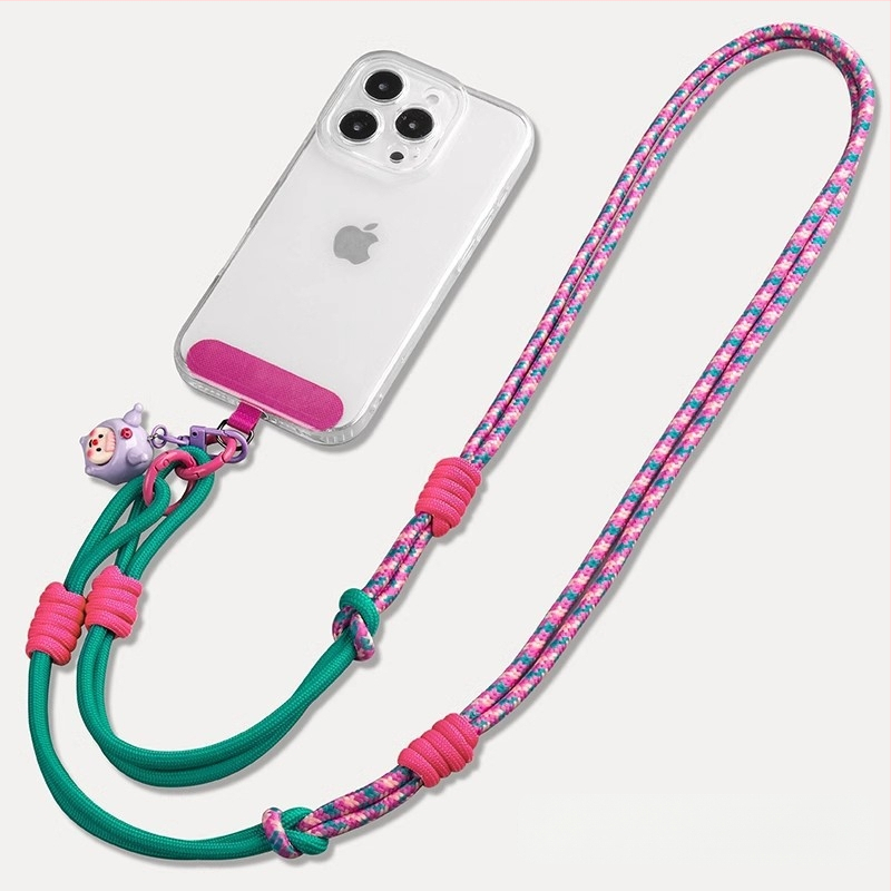 Ланярд за мобилен телефон, отделяем, многофункционален, нейлонова връв с метална катарама, полиестерна лента, анти-изгубване