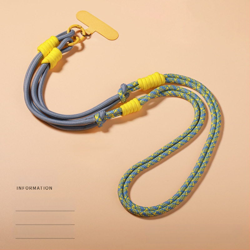 Ланярд за мобилен телефон, отделяем, многофункционален, нейлонова връв с метална катарама, полиестерна лента, анти-изгубване