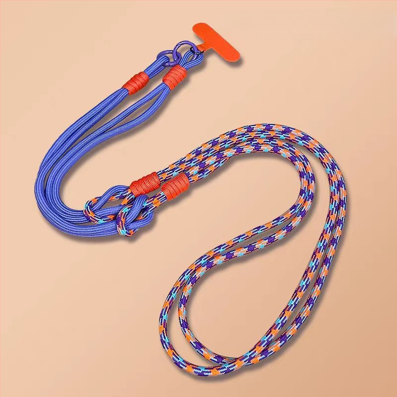 Ланярд за мобилен телефон, отделяем, многофункционален, нейлонова връв с метална катарама, полиестерна лента, анти-изгубване