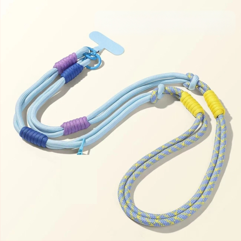 Ланярд за мобилен телефон, отделяем, многофункционален, нейлонова връв с метална катарама, полиестерна лента, анти-изгубване