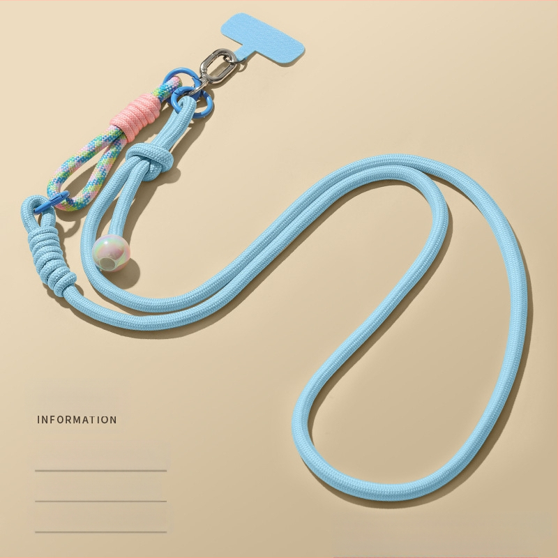Ланярд за мобилен телефон, отделяем, многофункционален, нейлонова връв с метална катарама, полиестерна лента, анти-изгубване
