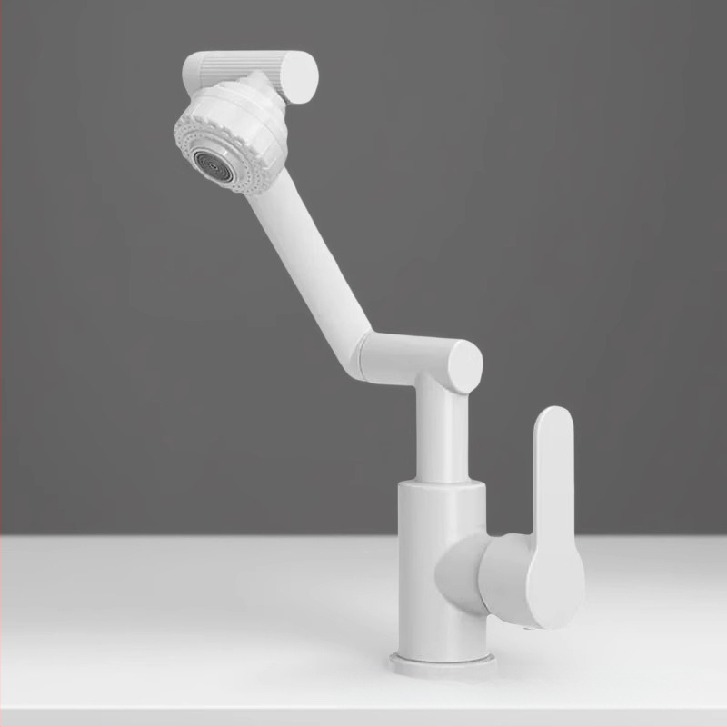 Lucky Cat universalus praustuvo čiaupas – keraminių disko vožtuvas, plastikinis korpusas, karštas/šaltas, 360° sukamas