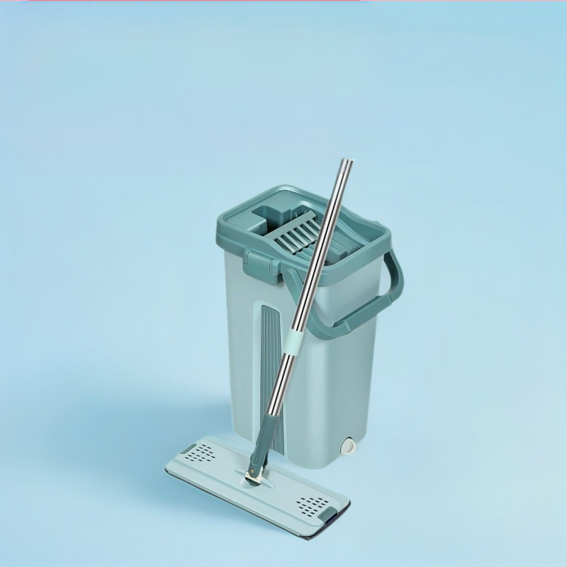 Plošni mop Thai shide – mikrovlakno, nehrđajući čelik, dehidracija 50–60%, Velcro tip držača prašine