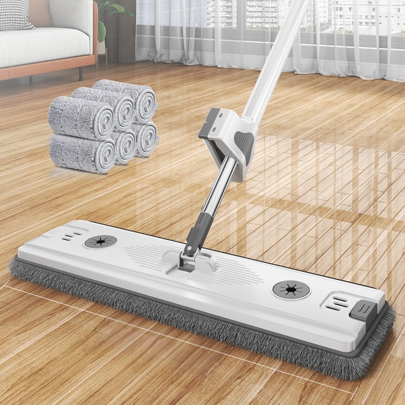 Plošni mop Thai shide – mikrovlakno, nehrđajući čelik, dehidracija 50–60%, Velcro tip držača prašine