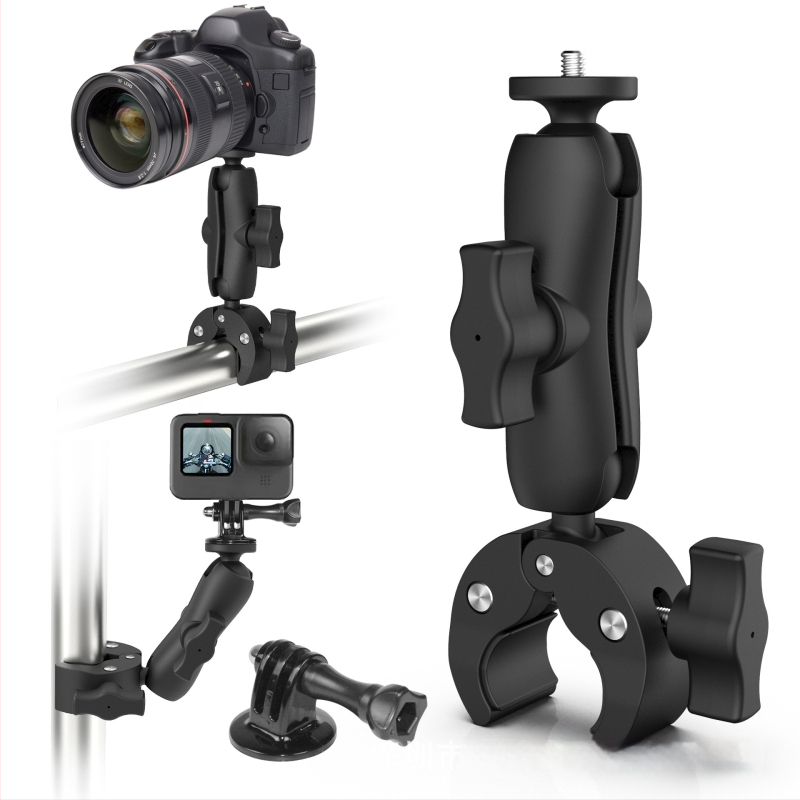 Držač za motocikl s usisnim pričvršćivanjem i 25 mm kugličnom glavom za telefon i kameru, od najlona i vlakana, nosač za upravljač, višenamjenski držač kamere