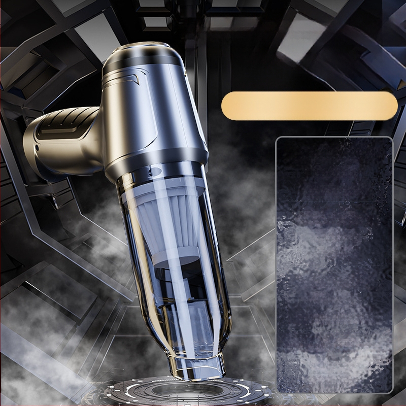 Bevielis dulkių siurblys automobiliui ir namams, be šepetėlių variklio, 5000 Pa siurbimo galia, įmontuota 1600-2000 mAh baterija, USB maitinimas